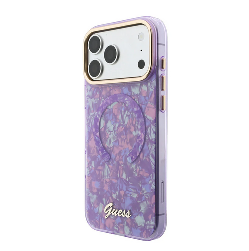 Guess iPhone 17 Pro Max Back-Cover hul - HC Magsafe IML Shell Script Metal - Lila