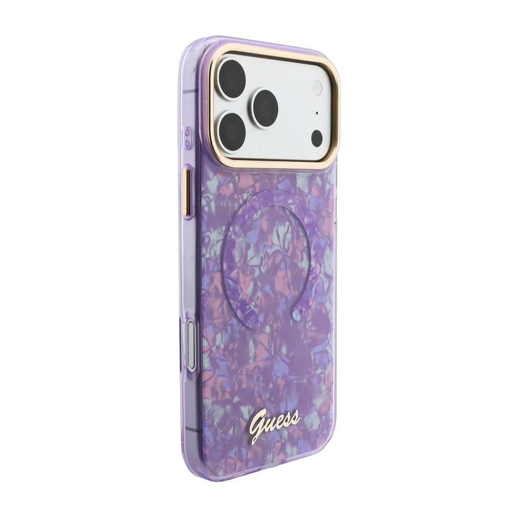 Guess iPhone 17 Pro Max Back-Cover hul - HC Magsafe IML Shell Script Metal - Lila