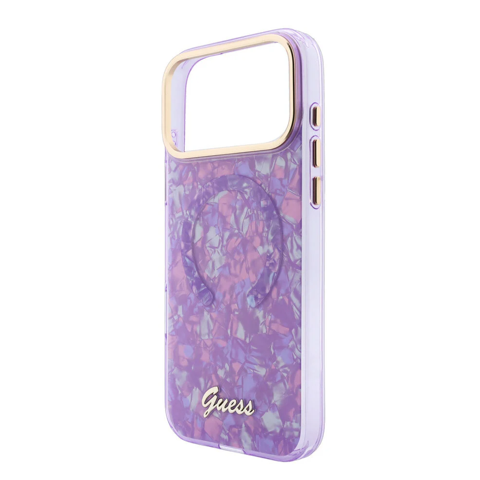 Guess iPhone 17 Pro Max Back-Cover hul - HC Magsafe IML Shell Script Metal - Lila