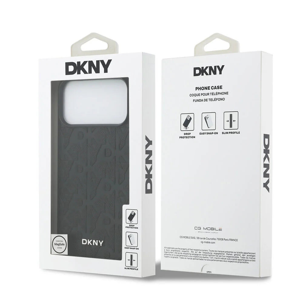 DKNY iPhone 17 Pro Max Back-Cover hülle - MagSafe - Grid Pattern - Schwarz