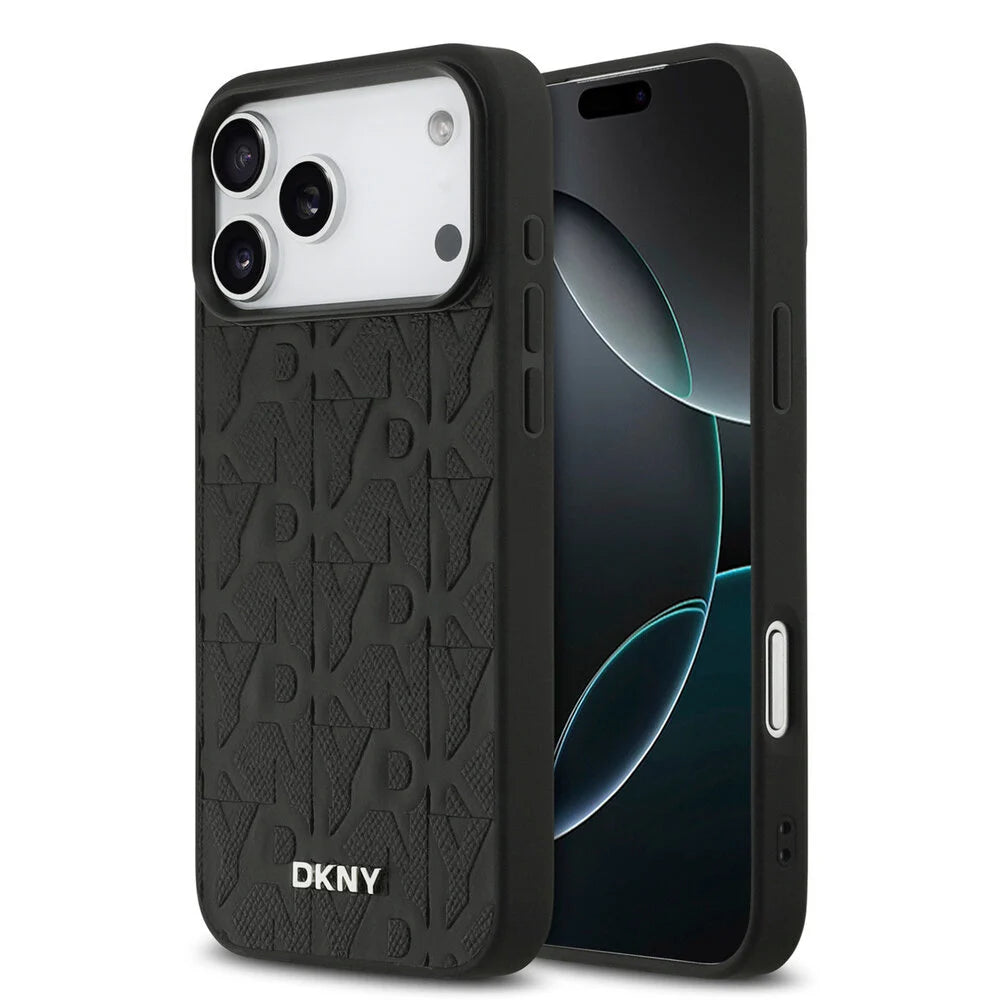 DKNY iPhone 17 Pro Max Back-Cover hülle - MagSafe - Grid Pattern - Schwarz