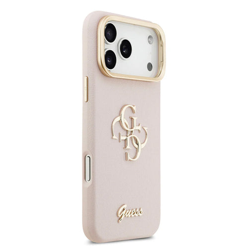 Guess iPhone 17 Pro Max Back-Cover hul - HC Grained PU Big 4G & Stand Camera - Rosa