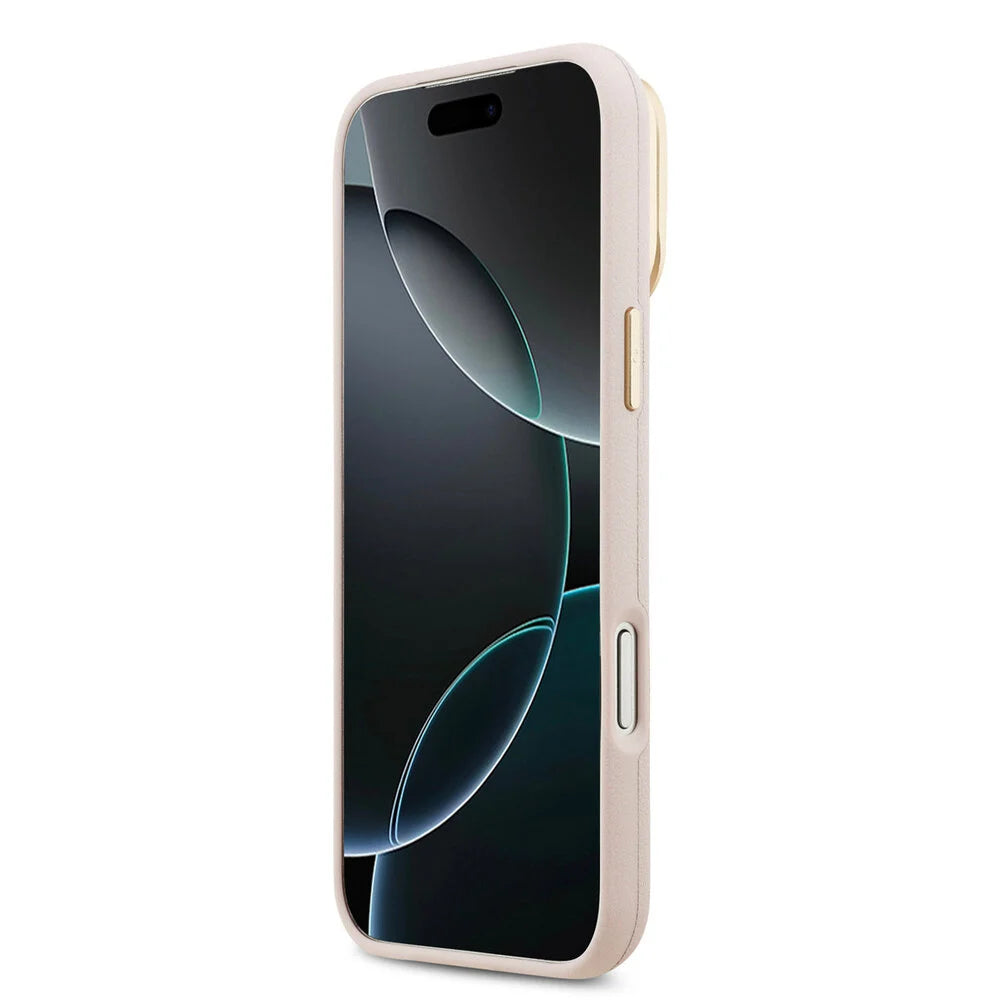 Guess iPhone 17 Pro Max Back-Cover hul - HC Grained PU Big 4G & Stand Camera - Rosa