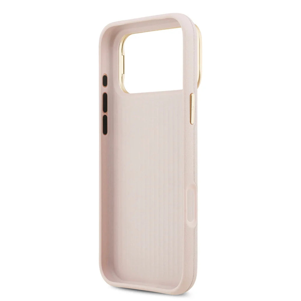 Guess iPhone 17 Pro Max Back-Cover hul - HC Grained PU Big 4G & Stand Camera - Rosa