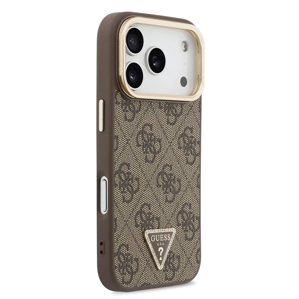 Guess iPhone 17 Pro Max Back-Cover hul - HC Grained PU Big 4G & Stand Camera - Rosa