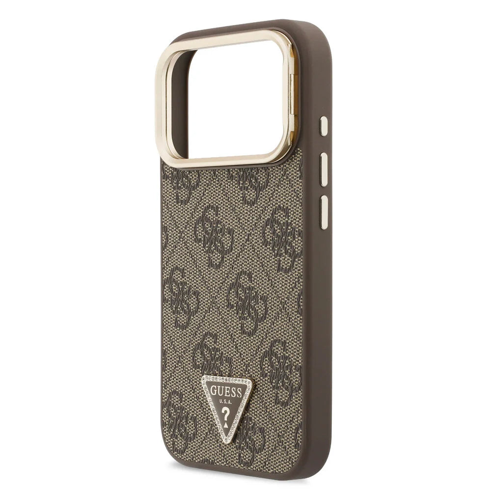 Guess iPhone 17 Pro Max Back-Cover hul - HC Magsafe 4G PU With Triangle Logo & Stand Camera - Braun