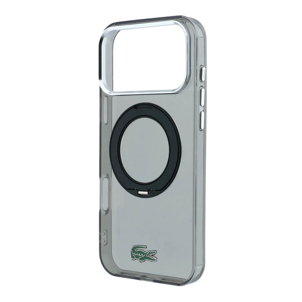 Lacoste iPhone 18 Pro Max Back-Cover hul - HC Magsafe IML Glossy Finish With Ring Stand - Schwarz