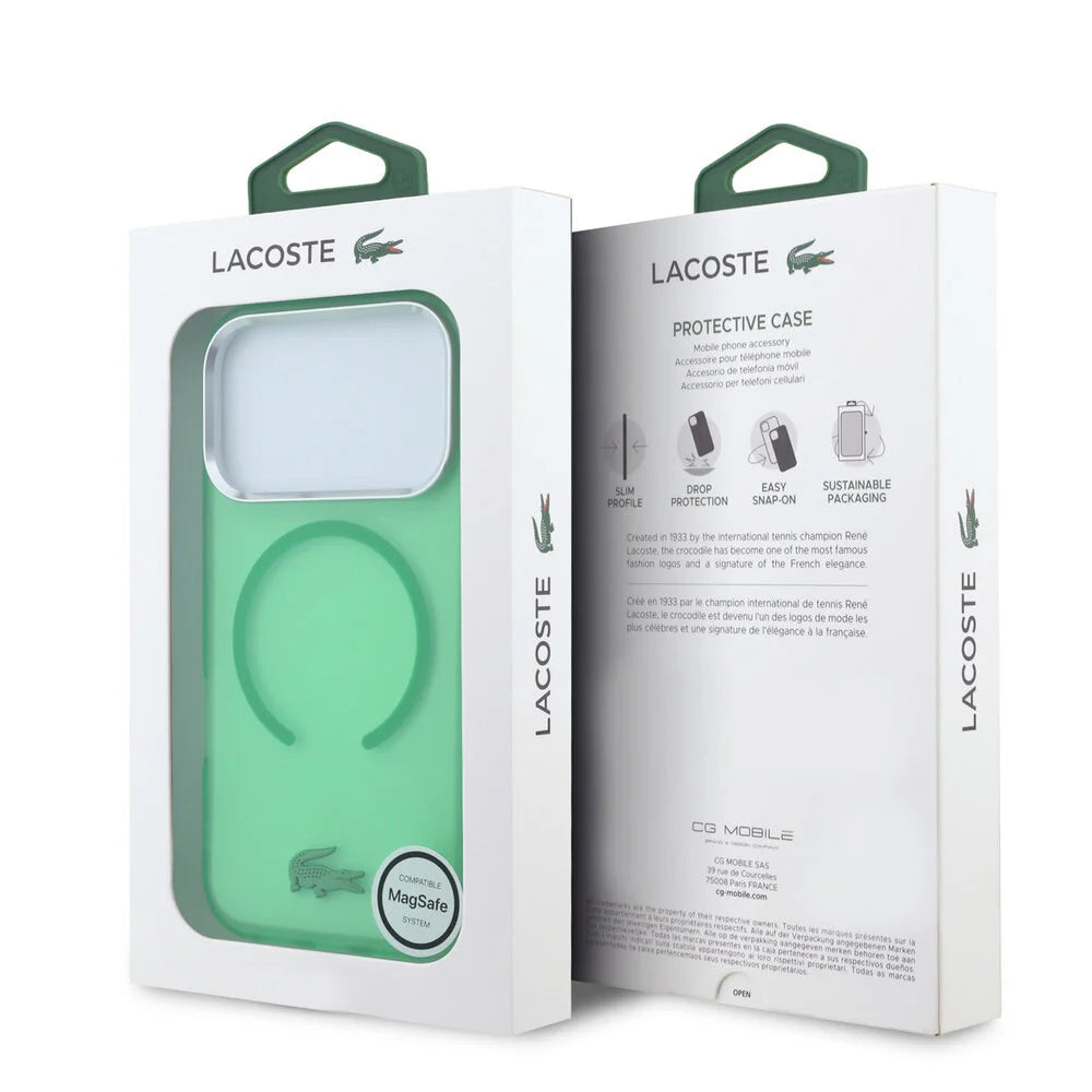 Lacoste iPhone 18 Pro Max Back-Cover hul - HC Magsafe IML Frosted Estragon - Grün
