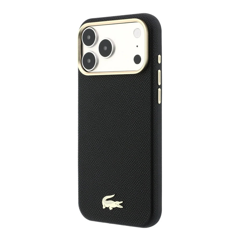 Lacoste iPhone 18 Pro Max Back-Cover hul - HC Magsafe PVC Champs Elysees Embossed - Schwarz