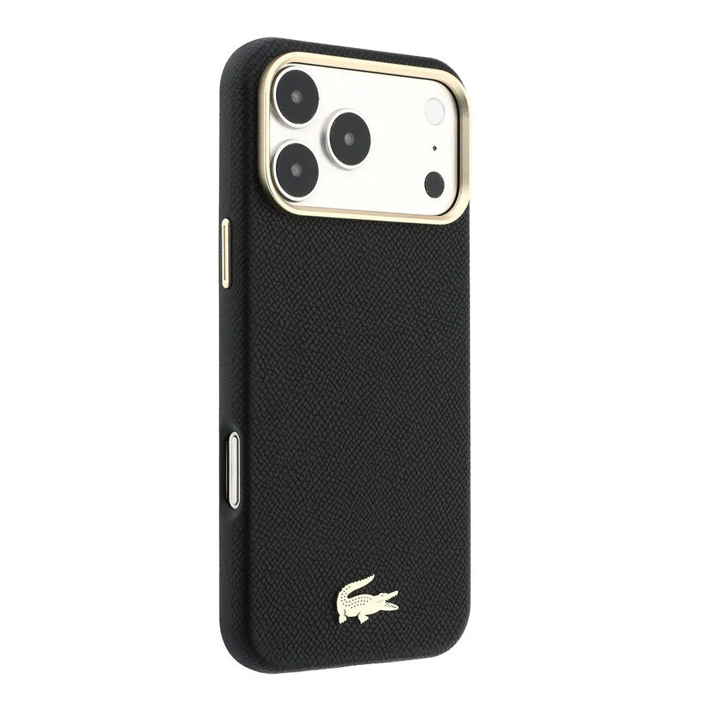 Lacoste iPhone 18 Pro Max Back-Cover hul - HC Magsafe PVC Champs Elysees Embossed - Schwarz