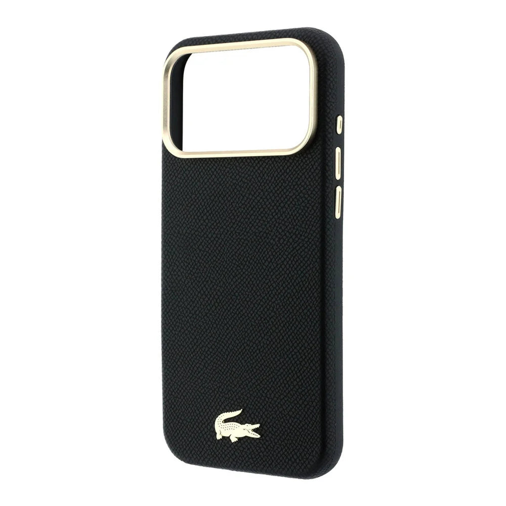 Lacoste iPhone 18 Pro Max Back-Cover hul - HC Magsafe PVC Champs Elysees Embossed - Schwarz