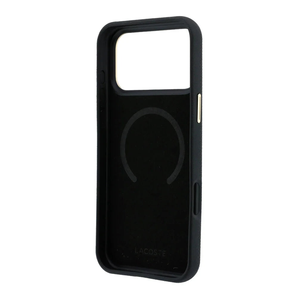 Lacoste iPhone 18 Pro Max Back-Cover hul - HC Magsafe PVC Champs Elysees Embossed - Schwarz