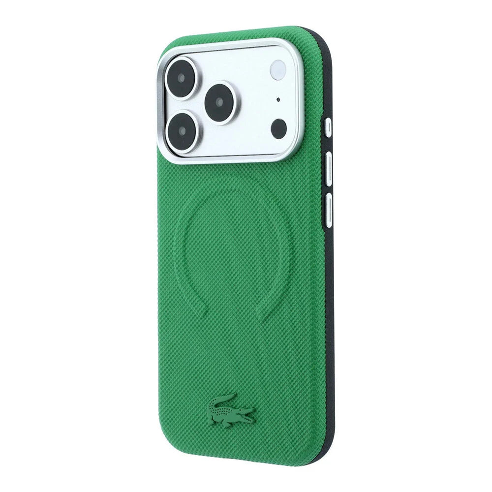Lacoste iPhone 18 Pro Max Back-Cover hul - HC Magsafe PVC Petit Pique Embossed Estragon - Olive