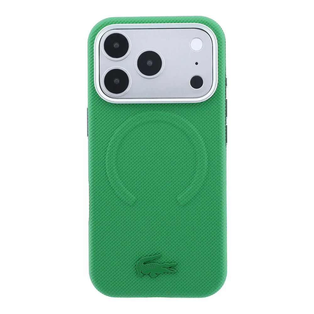 Lacoste iPhone 18 Pro Max Back-Cover hul - HC Magsafe PVC Petit Pique Embossed Estragon - Olive