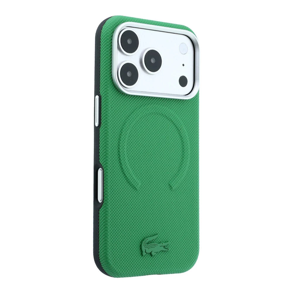 Lacoste iPhone 18 Pro Max Back-Cover hul - HC Magsafe PVC Petit Pique Embossed Estragon - Olive
