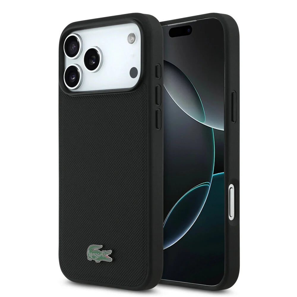 Lacoste iPhone 18 Pro Max Back-Cover hul - HC Magsafe Petit Pique Pvc Lacquer Logo - Schwarz