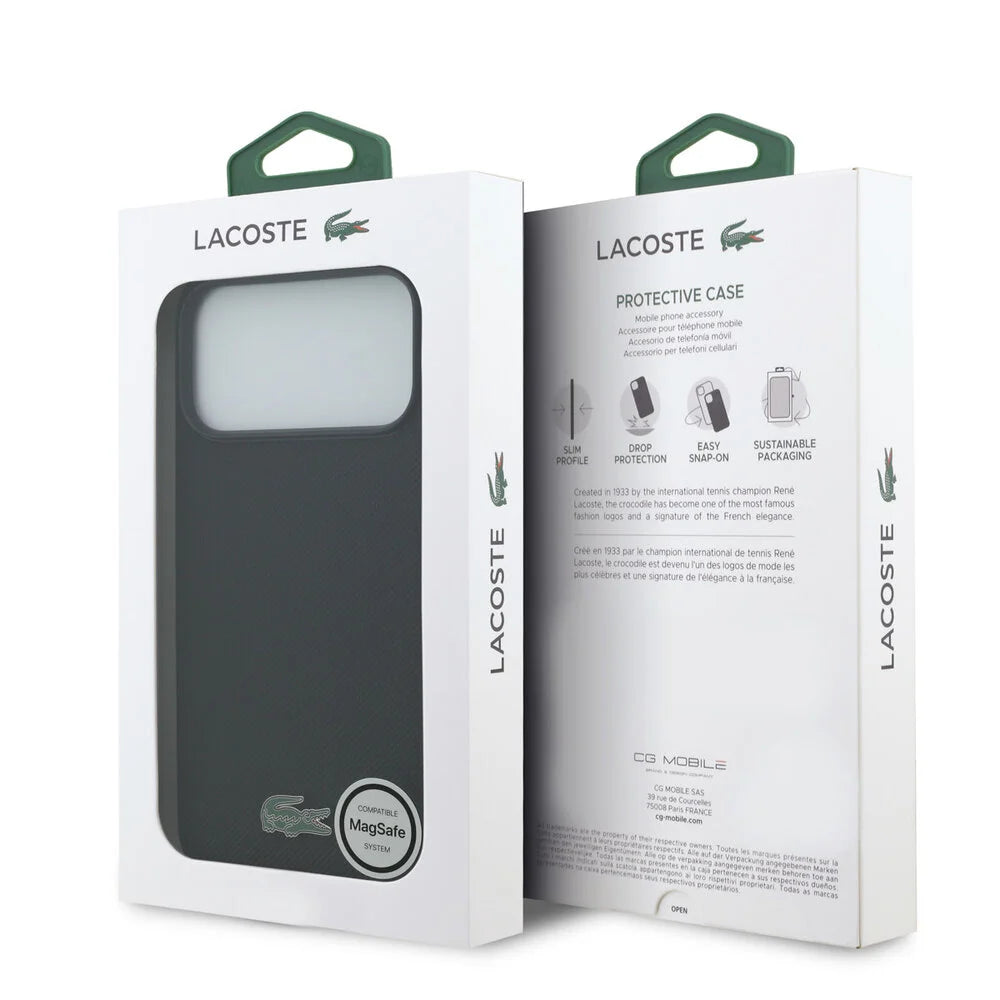 Lacoste iPhone 18 Pro Max Back-Cover hul - HC Magsafe Petit Pique Pvc Lacquer Logo - Schwarz